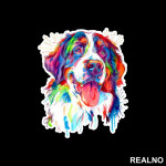 Bernese Mountain Dog Colorful Art - Životinje - Nalepnica