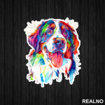 Bernese Mountain Dog Colorful Art - Životinje - Nalepnica