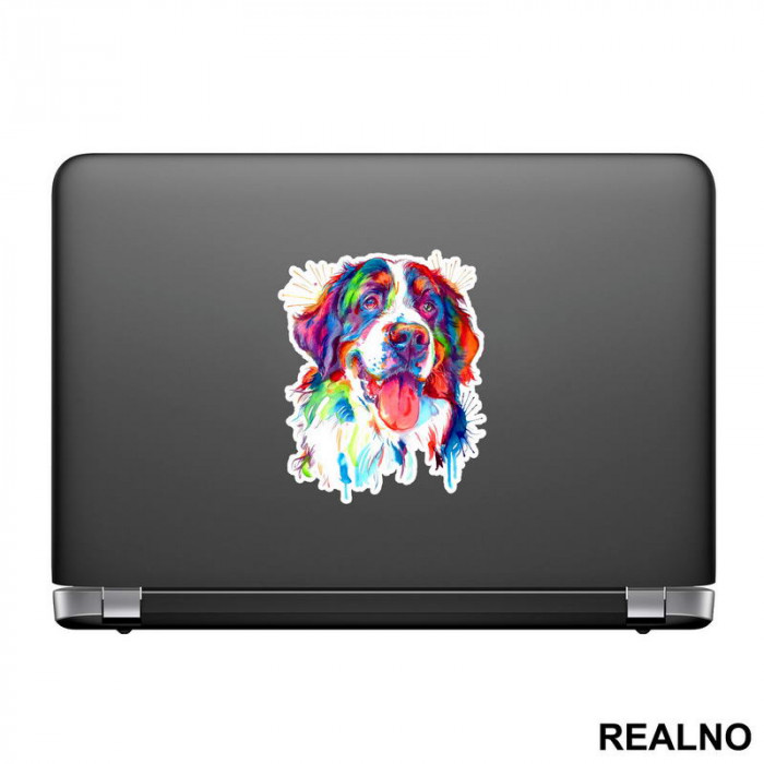 Bernese Mountain Dog Colorful Art - Životinje - Nalepnica