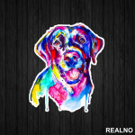 Black Lab Colorful Art - Životinje - Nalepnica