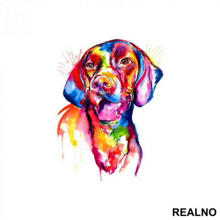 German Short-haired Pointer Colorful Art - Životinje - Nalepnica