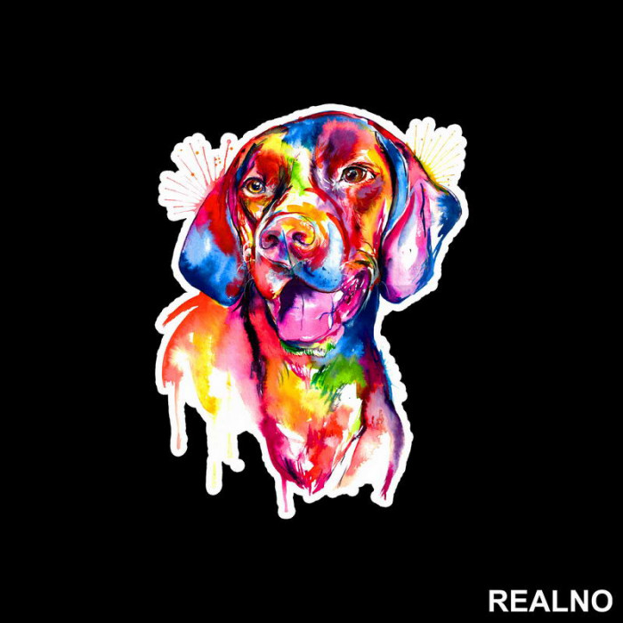 German Short-haired Pointer Colorful Art - Životinje - Nalepnica