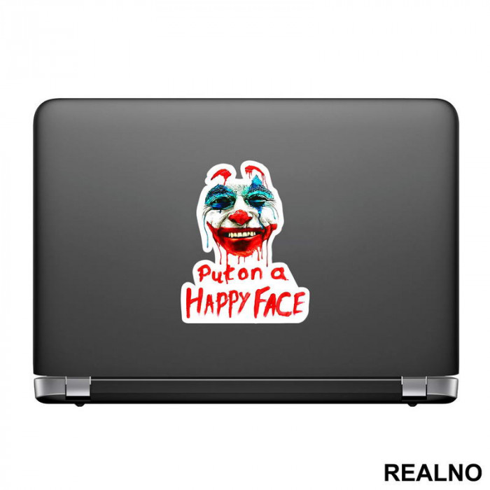 Put On A Happy Face - Face Paint - Joker - Nalepnica