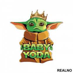 Baby Yoda With A Crown - Yoda - Mandalorian - Star Wars - Nalepnica Baby Yoda With A Crown - Yoda - Mandalorian - Star Wars - Nalepnica