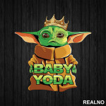 Baby Yoda With A Crown - Yoda - Mandalorian - Star Wars - Nalepnica