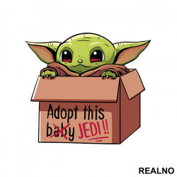 Adopt This Jedi - Baby Yoda - Mandalorian - Star Wars - Nalepnica Adopt This Jedi - Baby Yoda - Mandalorian - Star Wars - Nalepnica