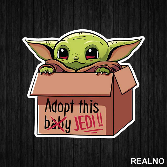 Adopt This Jedi - Baby Yoda - Mandalorian - Star Wars - Nalepnica