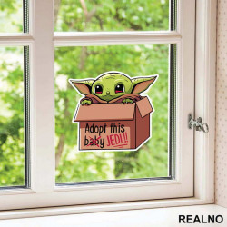 Adopt This Jedi - Baby Yoda - Mandalorian - Star Wars - Nalepnica Adopt This Jedi - Baby Yoda - Mandalorian - Star Wars - Nalepnica
