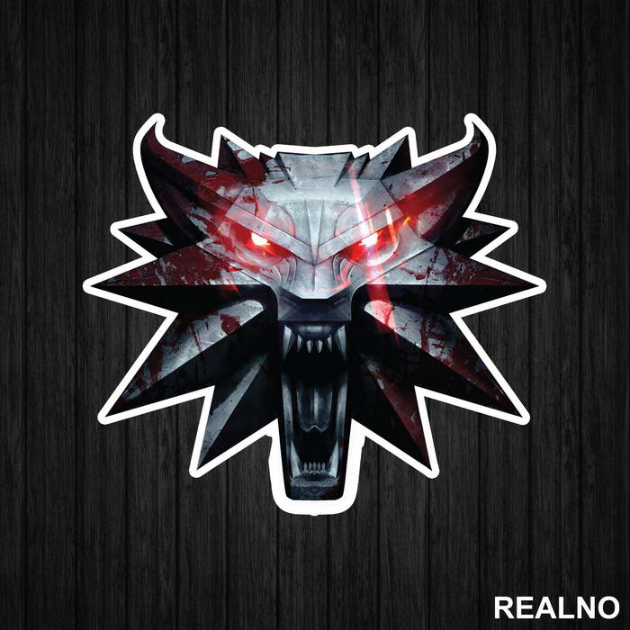 White Wolf Iron Logo - The Witcher - Nalepnica