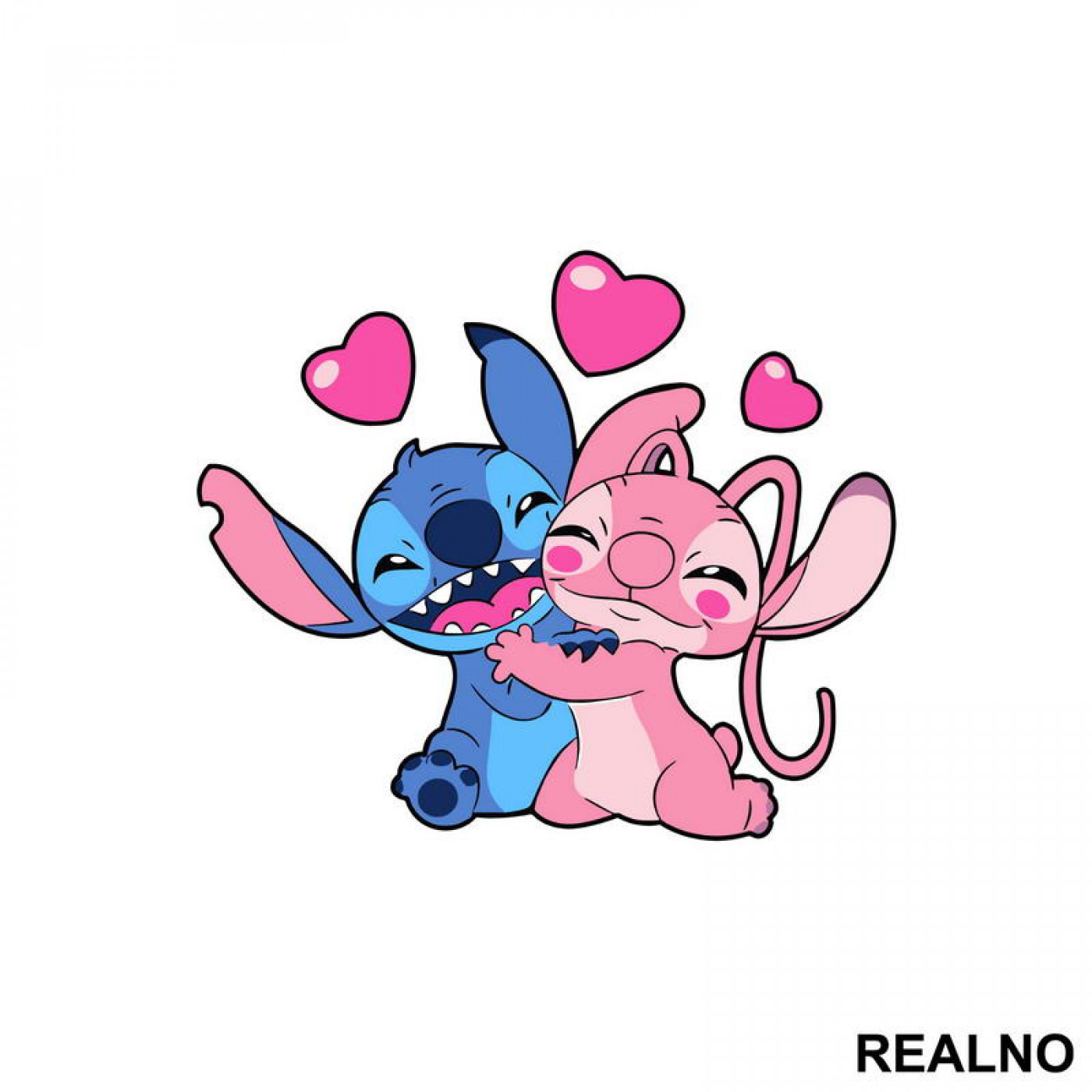 Stitch And Angel In Love - Crtani Filmovi - Nalepnica