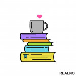 Books And Coffee - Colors - Books - Čitanje - Knjige - Nalepnica