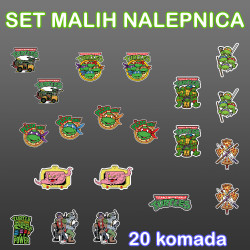 Nindža Kornjače Set Malih Nalepnica - 20kom Nindža Kornjače Set Malih Nalepnica - 20kom