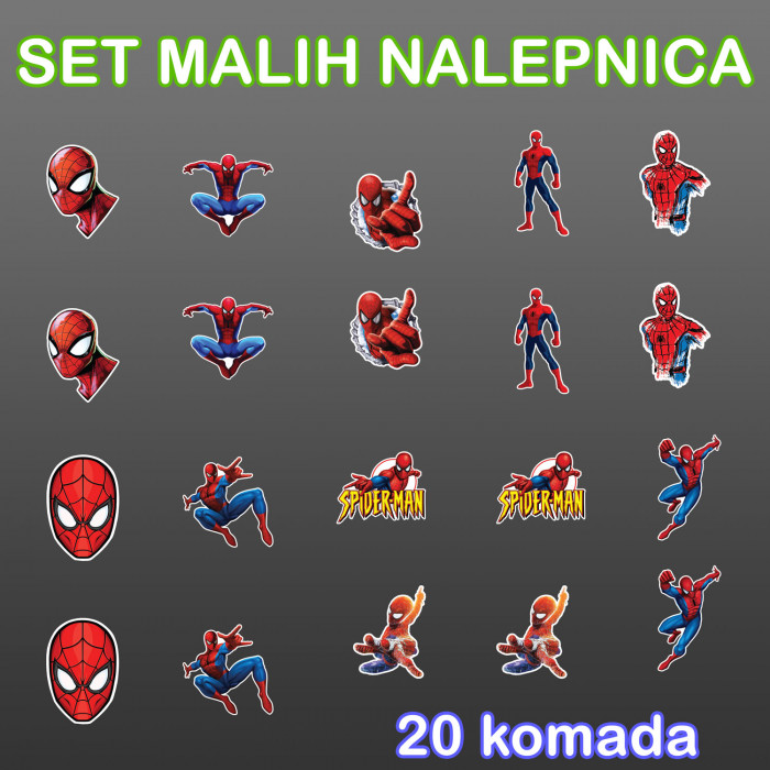 Spiderman Set Malih Nalepnica - 20kom