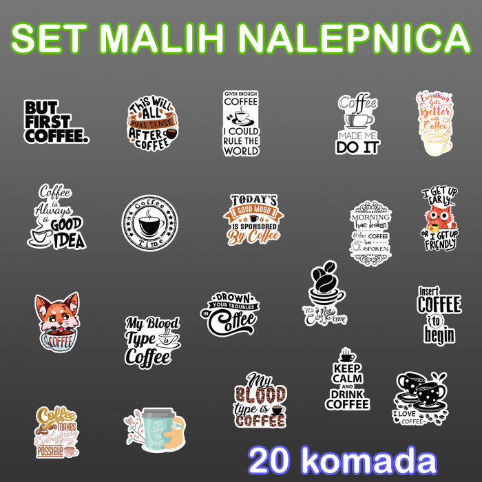 Coffee Set Malih Nalepnica - 20kom