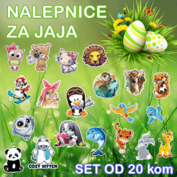 Slatke Životinje Set Nalepnica za Jaja - 20kom Slatke Životinje Set Nalepnica za Jaja - 20kom