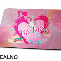 Jednorog I Roleri - Barbi - Roza Pozadina - Podloga za miš