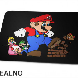 Mario ruši blok - Super Mario - Podloga za miš