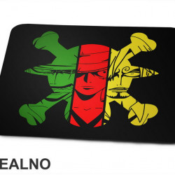Zoro, Luffy, Sanji - Colorfull Skull - One Piece - Podloga za miš