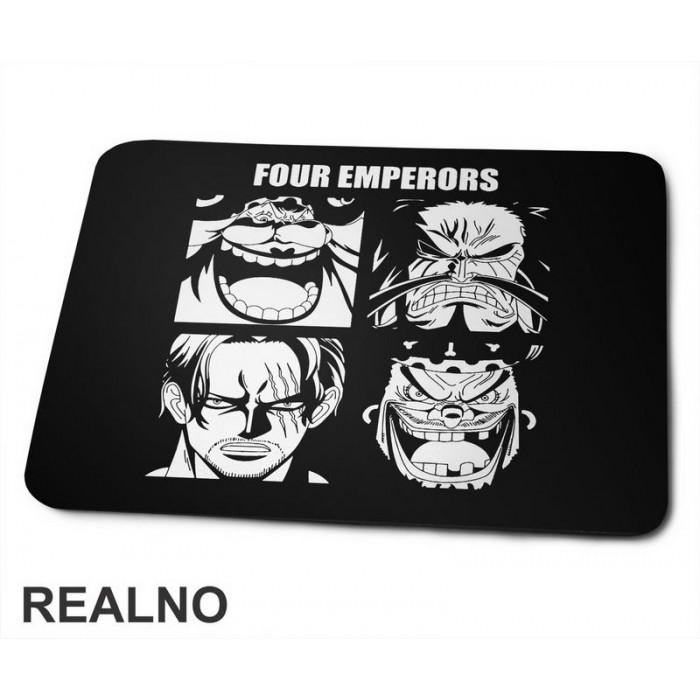 Four Emperors - White Outlines - One Piece - Podloga za miš