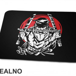 Zoro - Red Moon - One Piece - Podloga za miš
