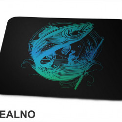 Plavo Zelena Riba I Pecaroš - Pecanje - Fishing - Podloga za miš