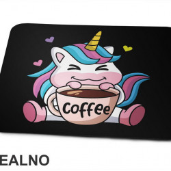 Slatki Jednorog Sa Kafom - Coffee - Kafa - Podloga za miš