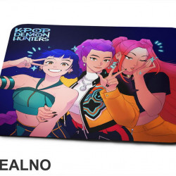 Rumi, Mira And Zoey - Hands - Huntrix Logo - Kpop Demon Hunters - Podloga za miš