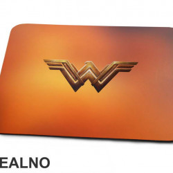 Orange Background - Golden Logo - Wonder Woman - Podloga za miš