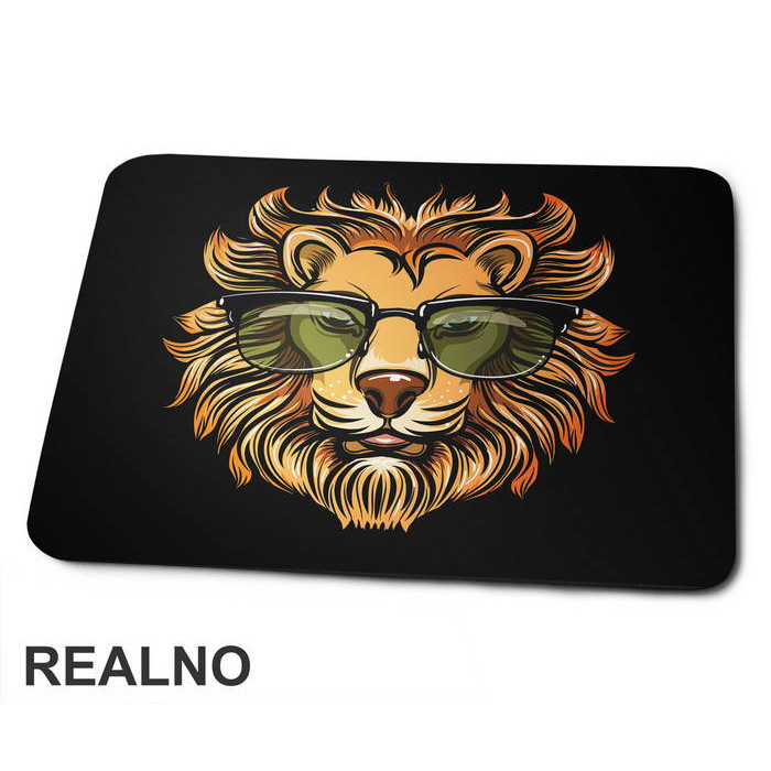 Lion With Sunglasses Illustration - Životinje - Podloga za miš