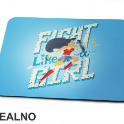 Fight Like A Girl - Jumping - Wonder Woman - Podloga za miš