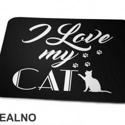 I Love My Cat - Paws Print - Mačke - Cat - Podloga za miš