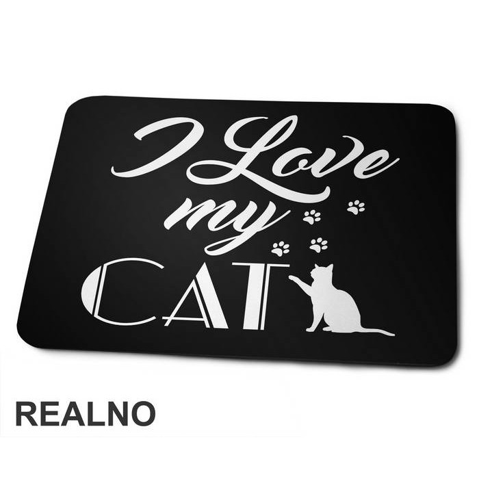 I Love My Cat - Paws Print - Mačke - Cat - Podloga za miš