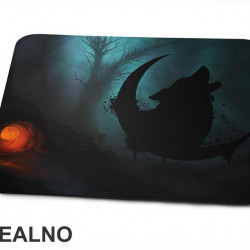 Black Wolf Howling In The Forest - Vuk - Životinje - Podloga za miš