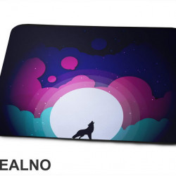 Silhuette Of A Wolf Howling At The Full Moon - Vuk - Životinje - Podloga za miš