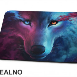 Wolf Head With Blue And Red Eye - Watercolor Painting - Vuk - Životinje - Podloga za miš