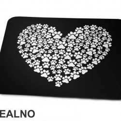 Dog Paws Heart - Pas - Podloga Za Miš