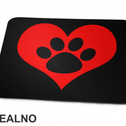 Red Heart And Paw - Pas - Dog - Podloga za miš
