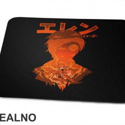 Eren Yeager Orange Double Exposure - Attack On Titan - Podloga za miš