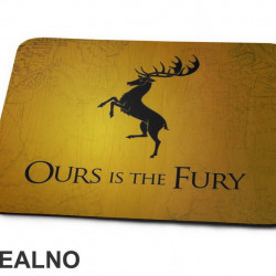 Ours Is The Fury - House Baratheon Sigil And Motto Yellow - Game Of Thrones - GOT - Podloga za miš