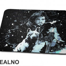 Jon Snow And Ghost - Blue - Game Of Thrones - GOT - Podloga za miš
