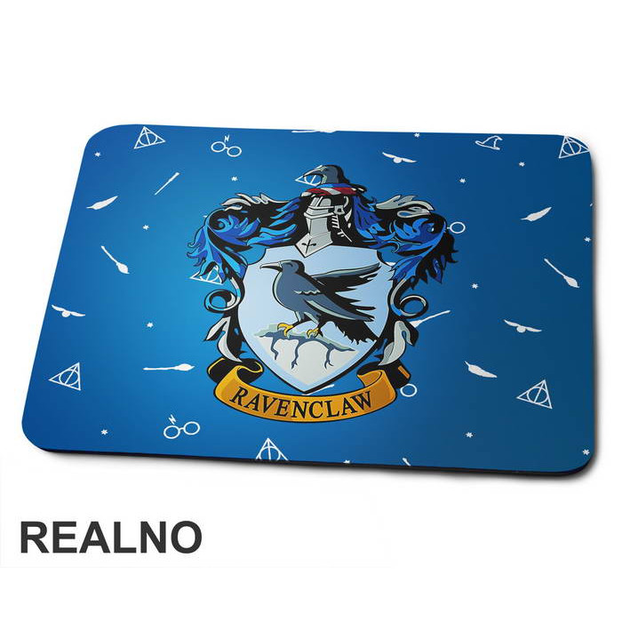 Ravenclaw Logo With Background Symbols - Harry Potter - Podloga za miš