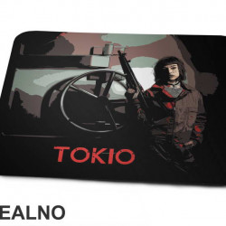 Tokyo - Tokio Standing With A Gun - La Casa de Papel - Money Heist - Podloga za miš