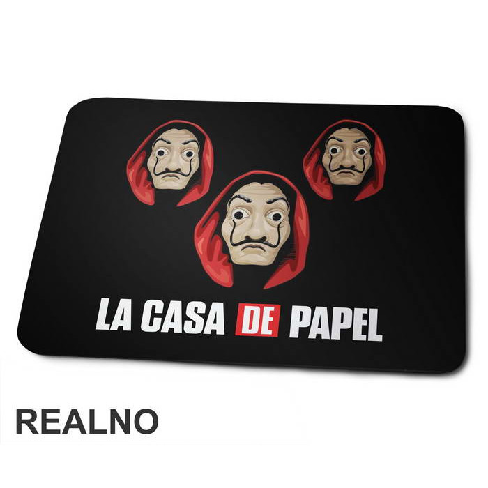 Masks Text Logo - La Casa de Papel - Money Heist - Podloga za miš