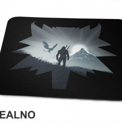 Wolf Head Silhouette Double Exposure - The Witcher - Podloga za miš