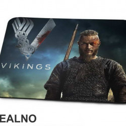 Ragnar Lothbrok And Logo - Vikings - Podloga za miš Ragnar Lothbrok And Logo - Vikings - Podloga za miš