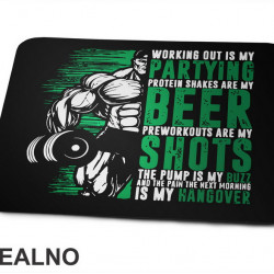 Working Out Is My Partying - Trening - Podloga za miš Working Out Is My Partying - Trening - Podloga za miš