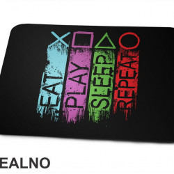 Eat, Play, Sleep, Repeat - Colors - Geek - Podloga za miš
