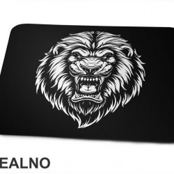 Lion Head Illustration White Portrait - Životinje - Podloga za miš