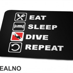 Eat, Sleep, Dive, Repeat - Red - Diving - Ronjenje - Podloga za miš Eat, Sleep, Dive, Repeat - Red - Diving - Ronjenje - Podloga za miš