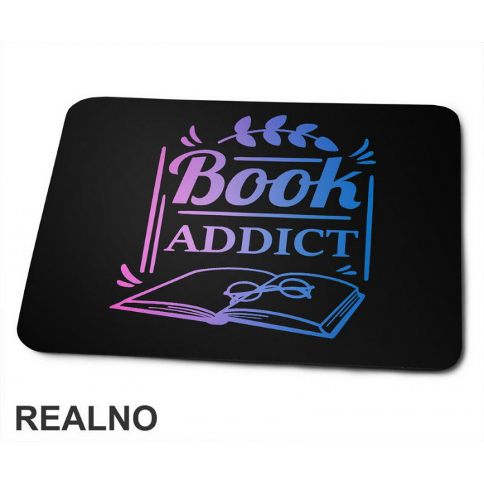 Book Addict - Pink And Blue - Colors - Books - Čitanje - Podloga za miš